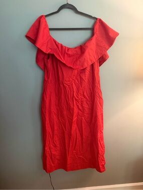 Old Navy One-Shoulder Ruffle Red Dress